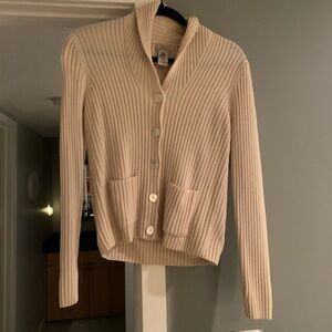 Women's Vintage 100% Merino Wool Ribbed Cardigan